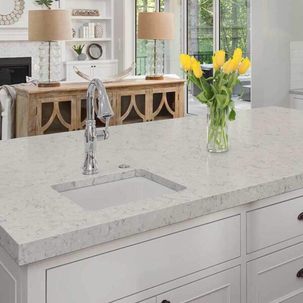 Carrara Mist Quartz Kitchen Countertop Install